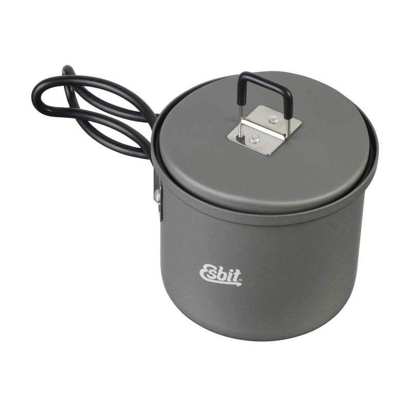 Esbit lichtgewicht pot 625 ml camping hard geanodiseerd aluminium vouwhandgreep grijs