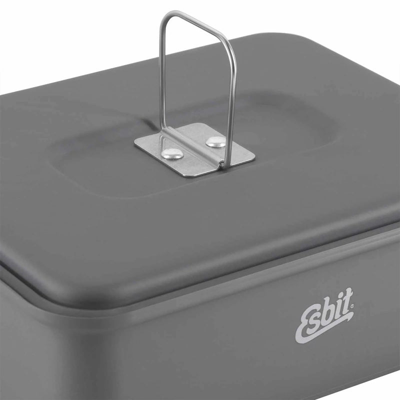 Esbit vaste brandstof kookset camping 1100 ml pot hard geanodiseerd aluminium grijs