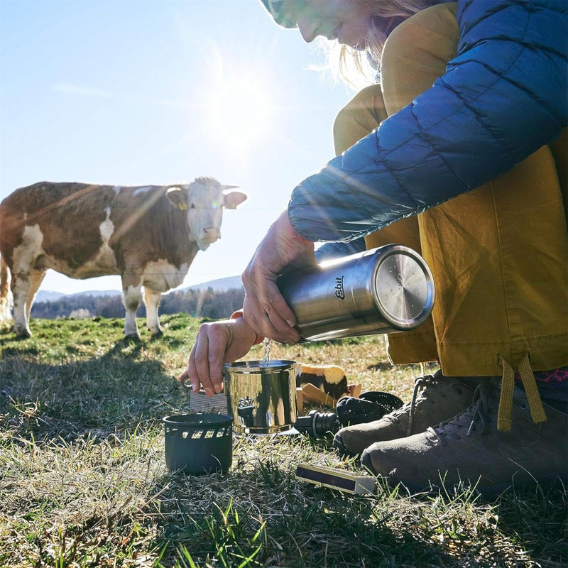 Esbit vaste brandstof kookset lichtgewicht standaard 585 ml roestvrijstalen pot