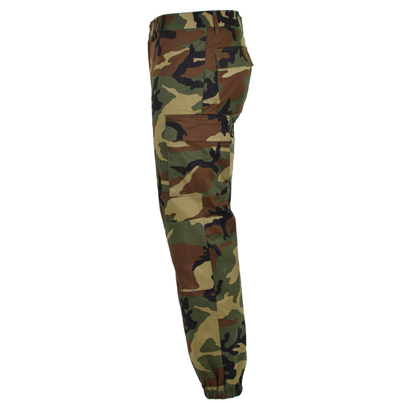 Originele Italiaanse militaire vrachtbroek Combat Woodland Camo Field broek Nieuw