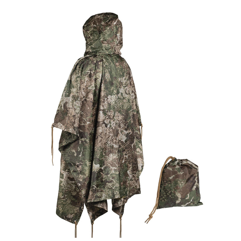 Mil-Tec Poncho Camouflage PVC gecoate waterdichte Hooded Ripstop Lichtgewicht tent