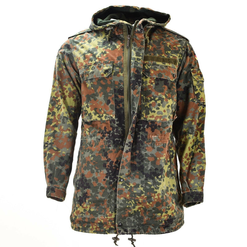 Origineel Duitse leger veldjack Parka Militaire uitgifte Hooded Flecktarn Combat