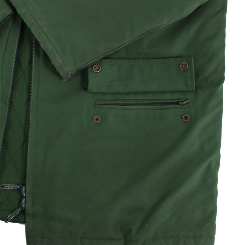 Originele Duitse politieagent Parka Warm Hooded Green Winddichte jas voering