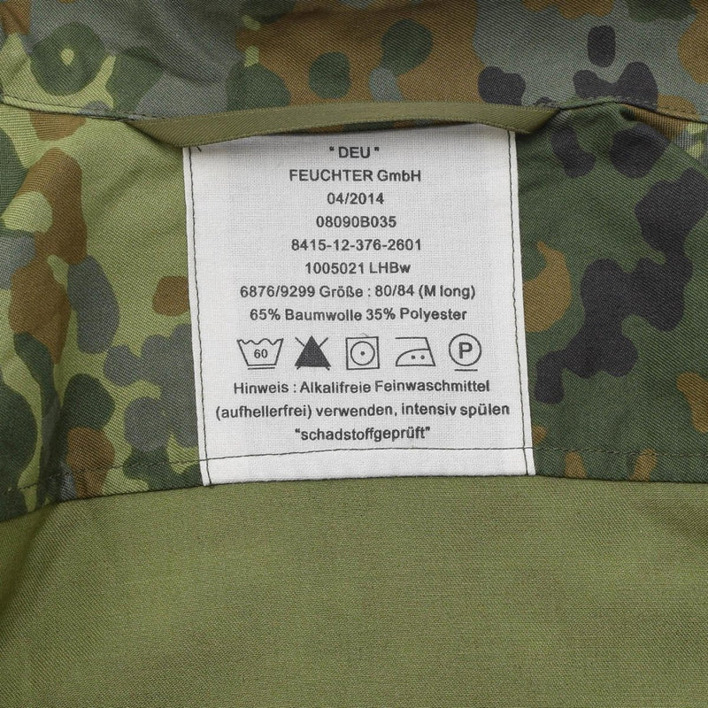 Echt Duits militair veldhemd Vrouwen Snap button bevestiging flecktarn camo