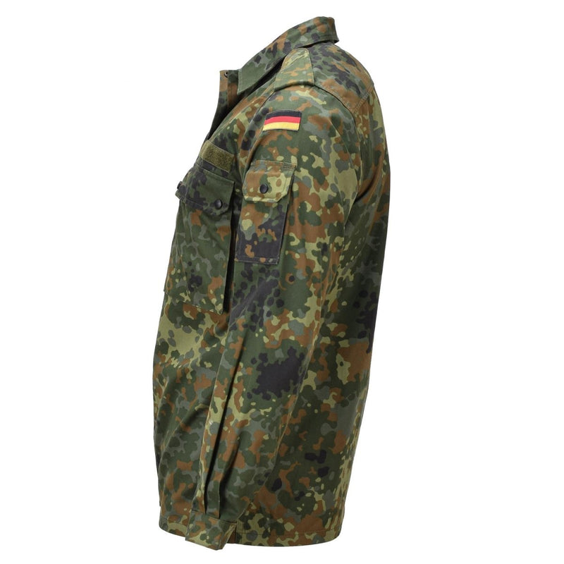 Echt Duits militair veldhemd Vrouwen Snap button bevestiging flecktarn camo