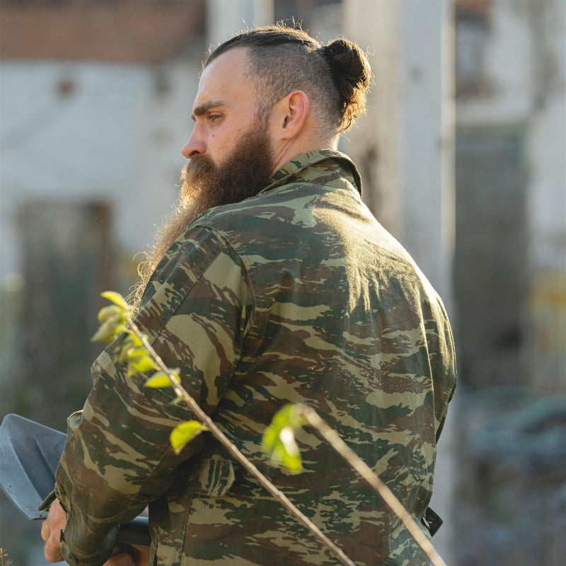 Echte Griekse militaire jas duurzaam veld tactische gevechten donkere hagedis camo