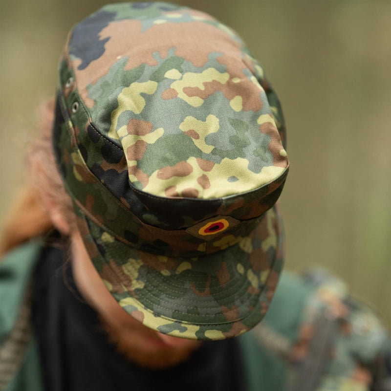 Echte origineel Duits leger Flecktarn Cap BW Woodland Camo Militaire hoed Nieuw