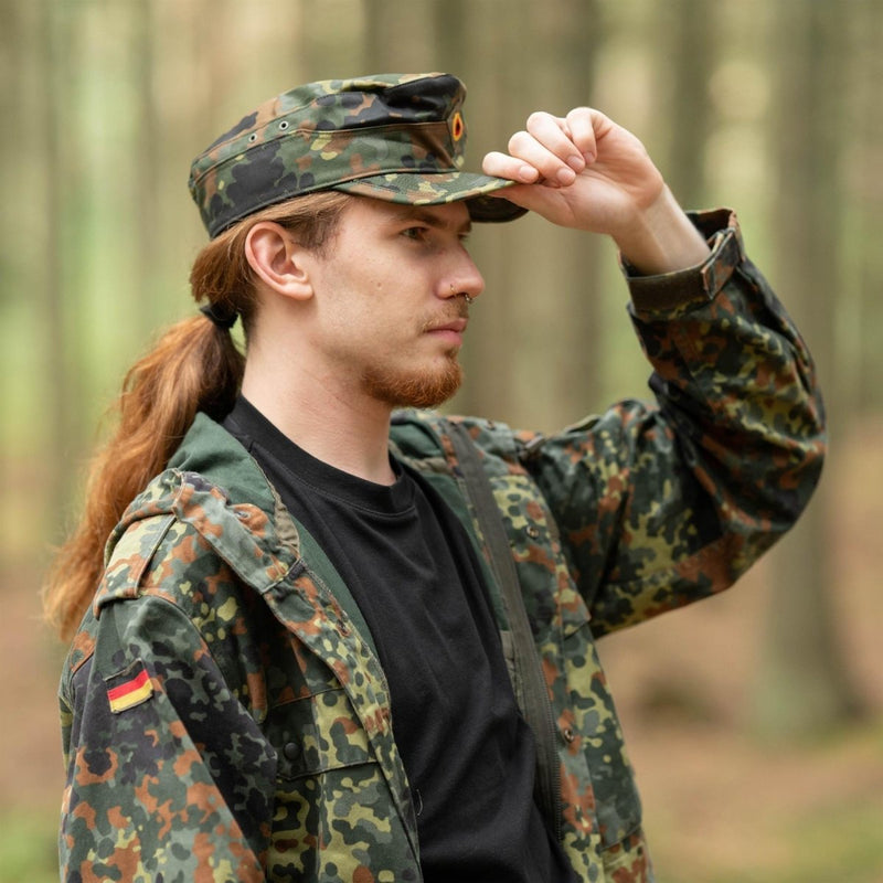 Echte origineel Duits leger Flecktarn Cap BW Woodland Camo Militaire hoed Nieuw