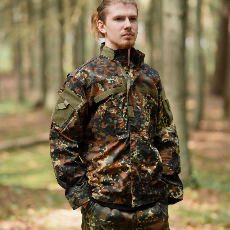 MFH -merk U.S. Militaire stijl Jas Veld Uniform Flecktarn Camo RIPST NIEUW