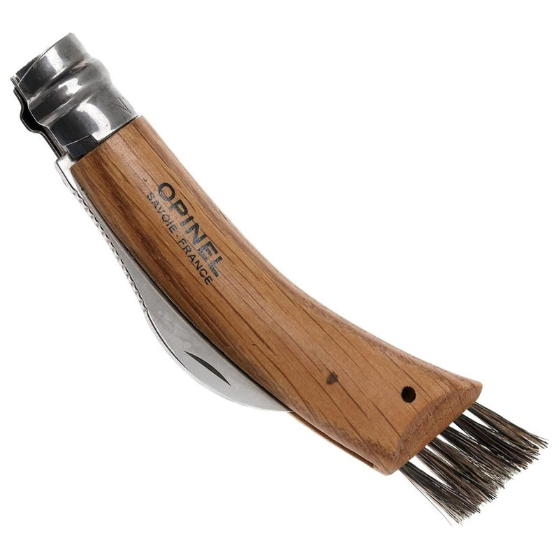 Opinel n ° 08 Mushroom zakmes roestvrij staal Hawkbill Beech houtgreep