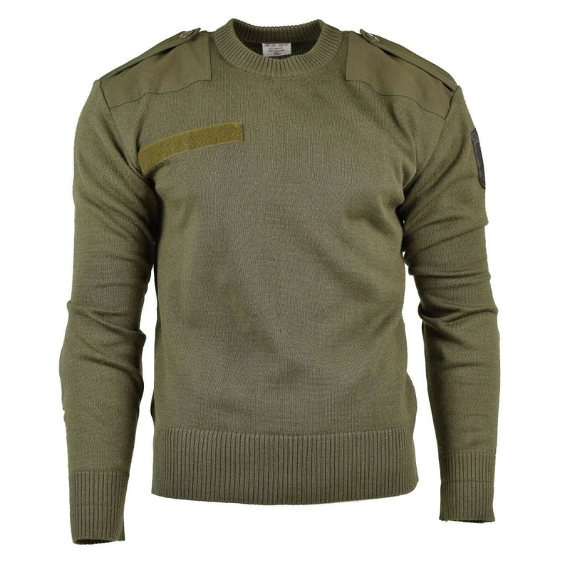 Originele Oostenrijkse leger pullover jumper commando olijf od wollen trui