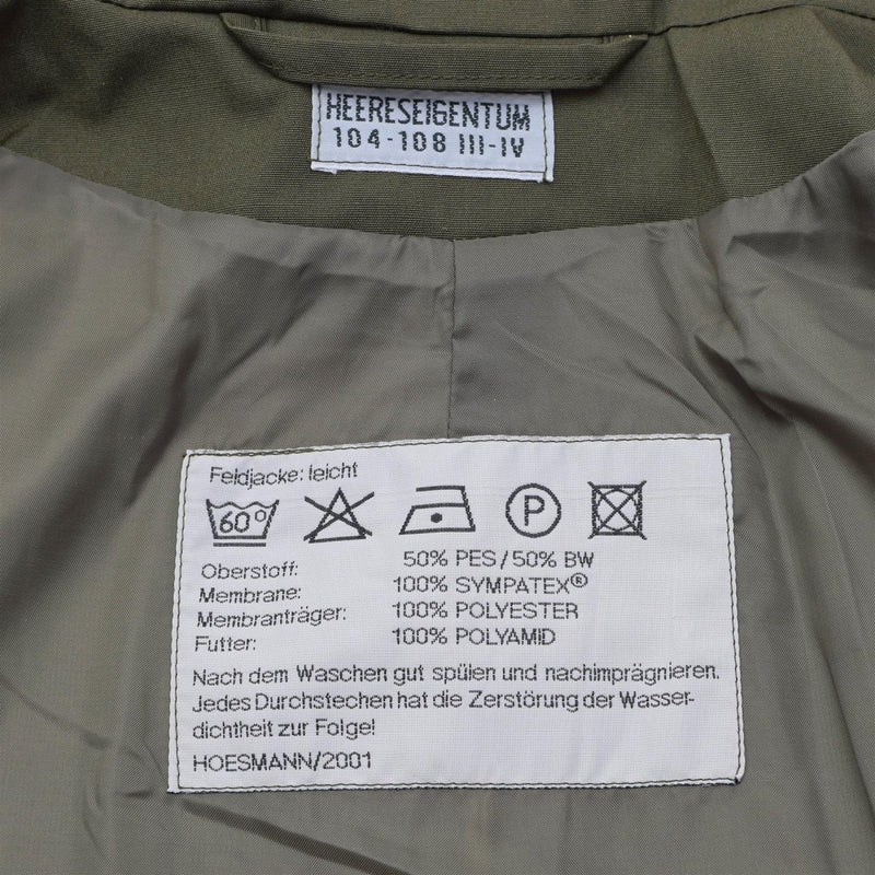 Originele Oostenrijkse militaire M65 Combat Jacket Waterdicht Sympatex Membraan Olive