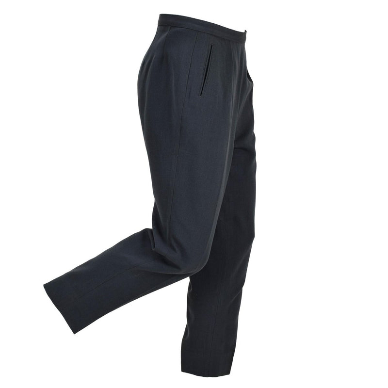 Originele Zweedse militaire formele broek schuine zakken voorste plooien blauw