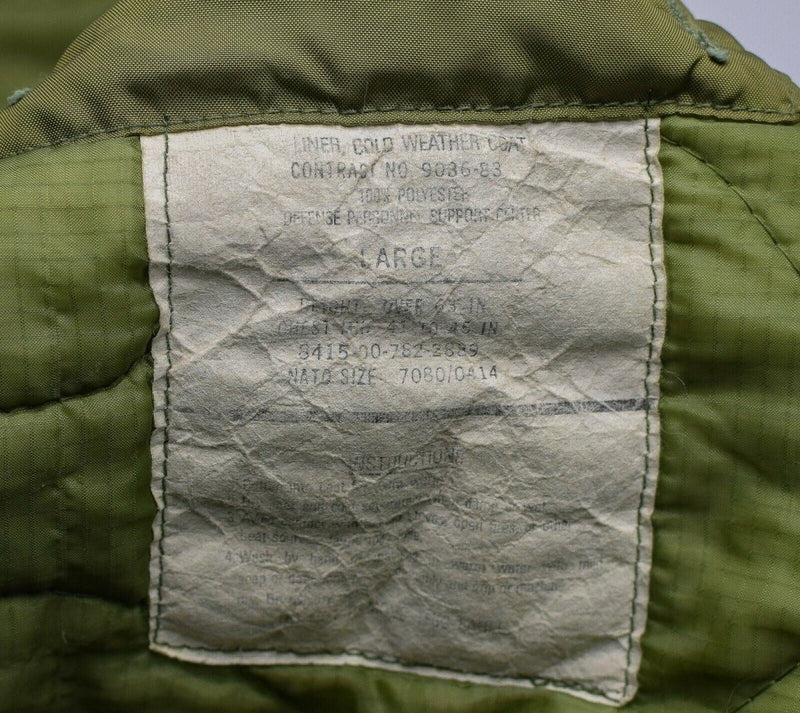 Originele Amerikaanse leger quilt voering militaire jas m65 koudweerjas voering