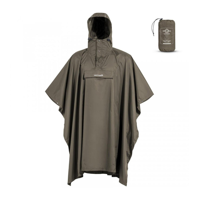 Pentagon Cloudburst Packable Poncho Waterdichte ademende reflecterende details