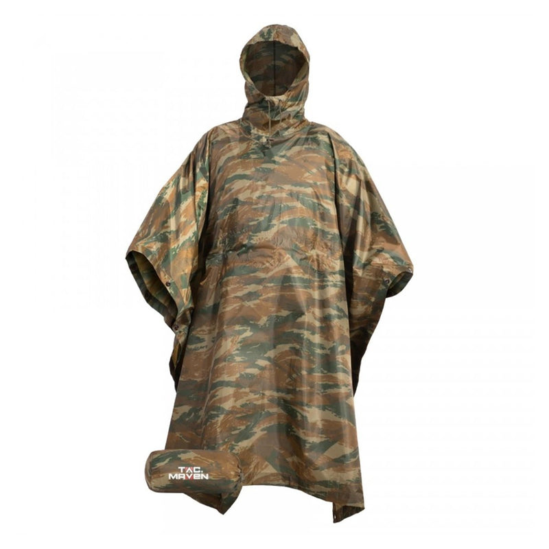 Pentagon waterdichte ripstop poncho verstelbare kapcompressiepakket pakket hagedis camo