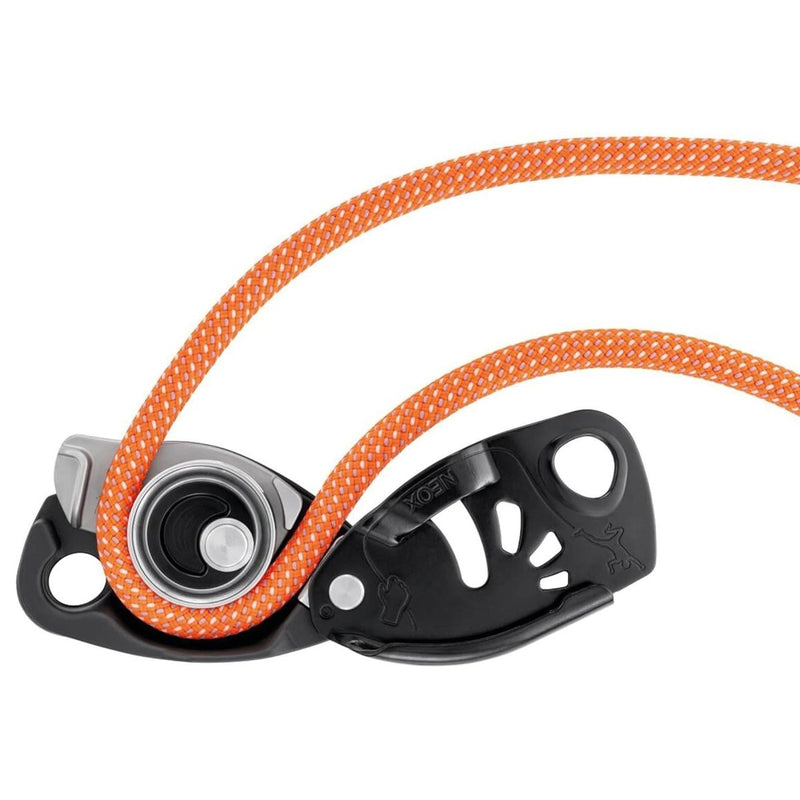 Petzl neox belay -apparaat geassisteerde rembekleding top touw klimmen zwart