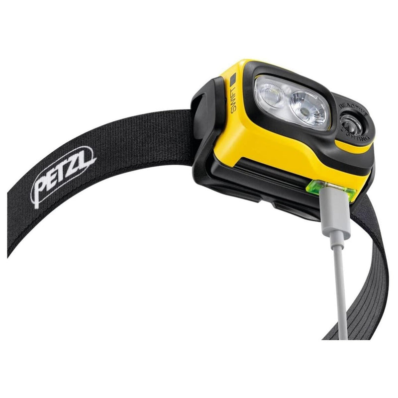 Petzl Swift RL Head zaklamp 1100 lumen oplaadbaar waterbestendig geel