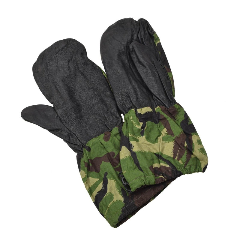 Tactical mittens winter gloves original British leather palm grip DPM camouflage ripstop gloves