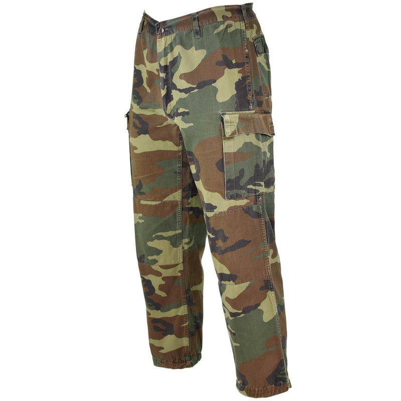 NATO combat Italian army pants cotton woodland camouflage tactical field vintage trousers cargo pockets