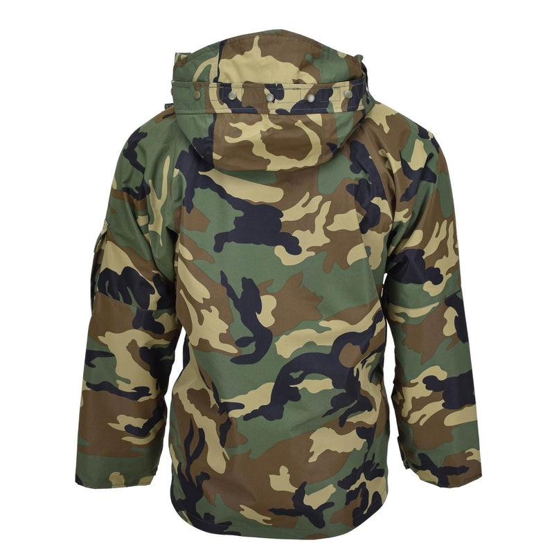 MIL-TEC Military style jacket wet weather woodland 3 Layer windproof Gore-Tex reinforced elbows underarm ventilation