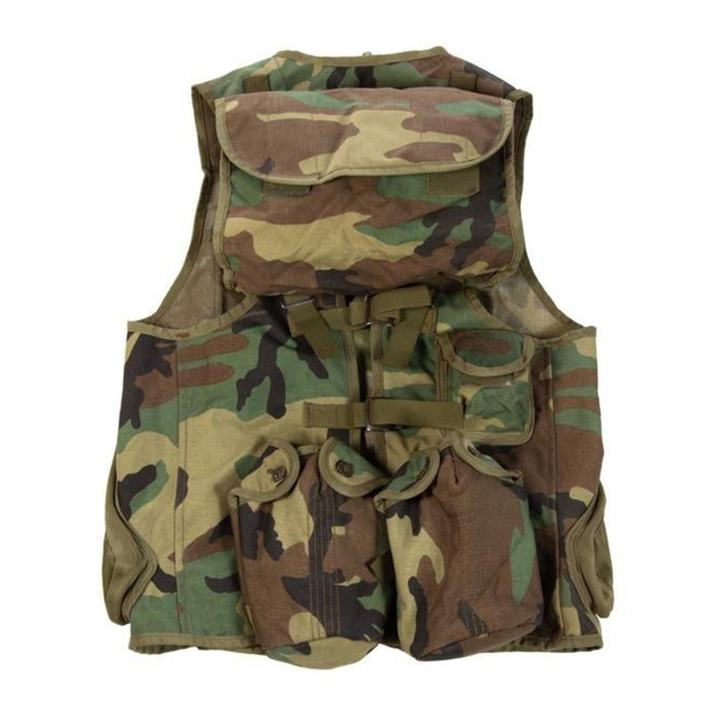 NATO tactical vest woodland camouflage multi pockets field army combat polyamide